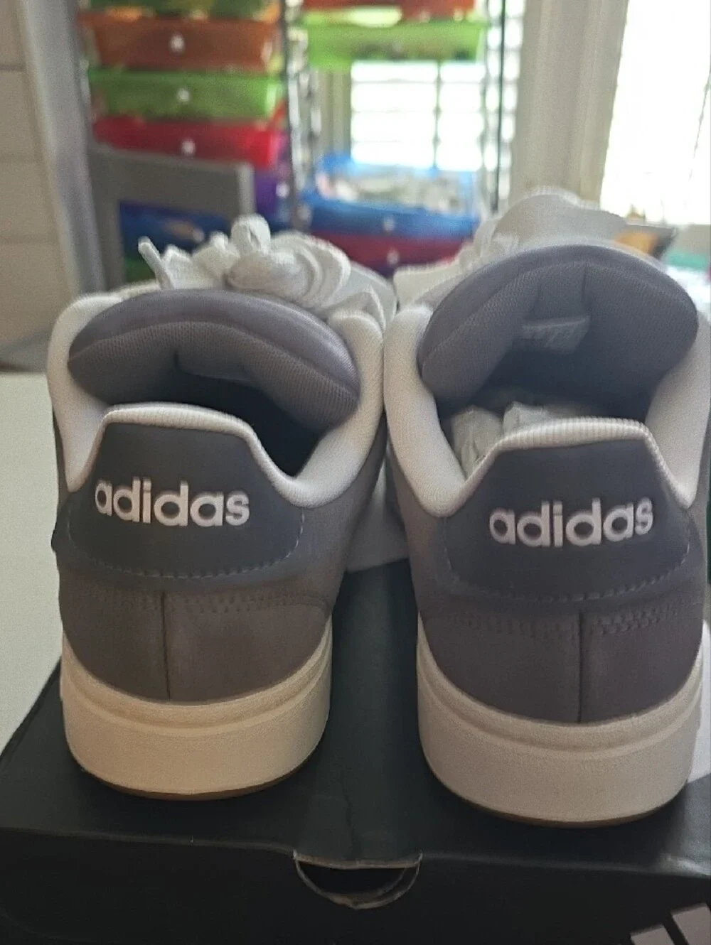 adidas Mens Grand Court Alpha Sneakers in Gray and White
